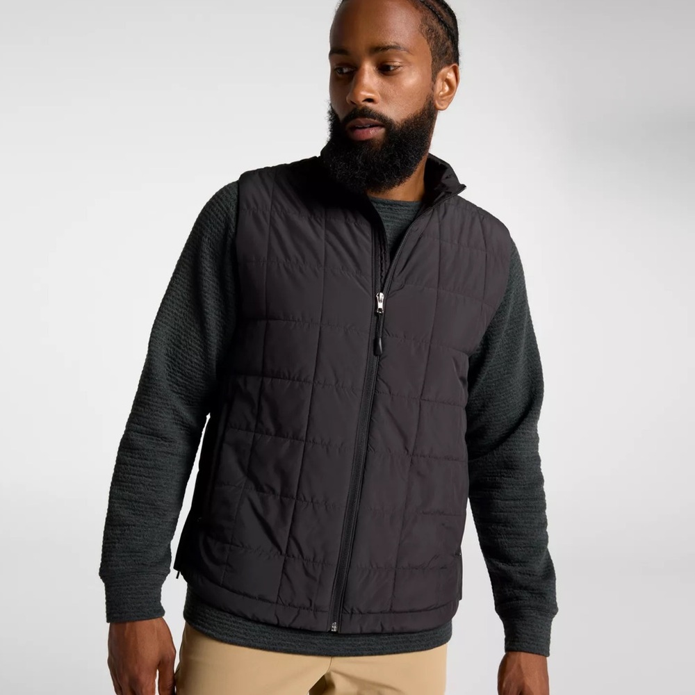 VRST Black Quilted Lightweight Puffer Vest Full Zip Men’s Size Large Golfer